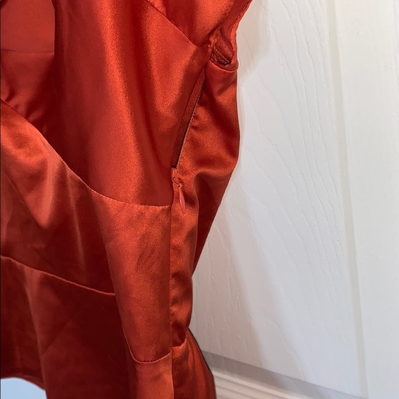 Burnt Orange Metallic Blouse with Twist - Picture 5 of 5